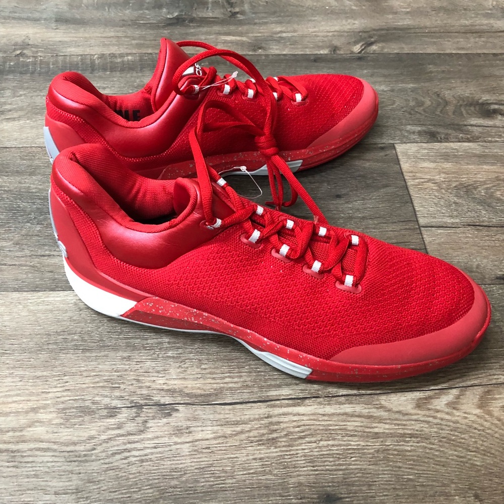 NWOB Adidas red sneakers size 14
